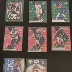 8 Card LOT-Green, Pink Mosaic, Game Worn Cards
